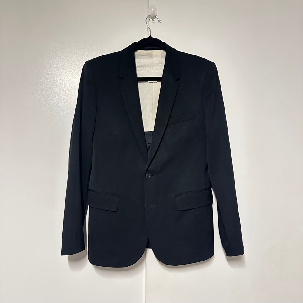H&M x Maison Martin Margiela Men's wool Navy Blue Sports Blazer Size 38R